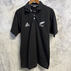 New Zealand All Blacks Adidas Rugby Shirt Mens Medium Short Sleeve Polo
